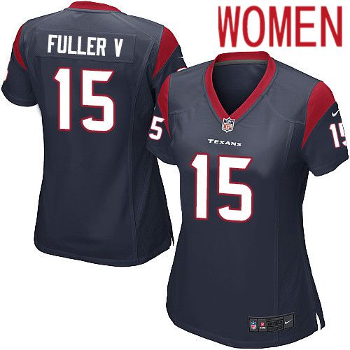 Women Houston Texans #15 Will Fuller V Nike Navy Player Game NFL Jersey->women nfl jersey->Women Jersey